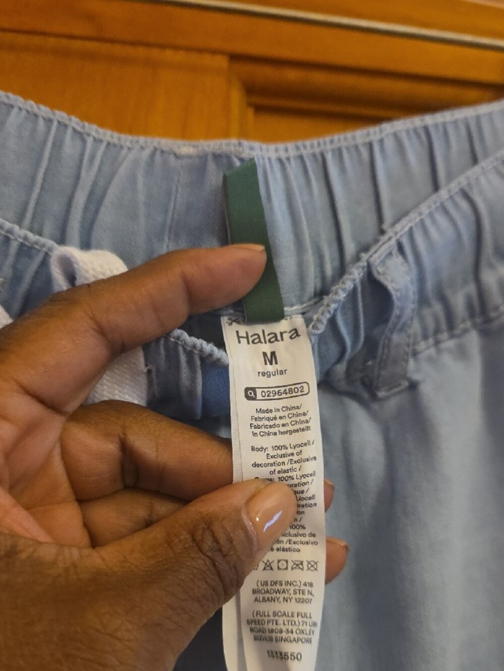 BNWT - HALARA Light Blue Wide Leg Drawstring Pants - Picture 14 of 15